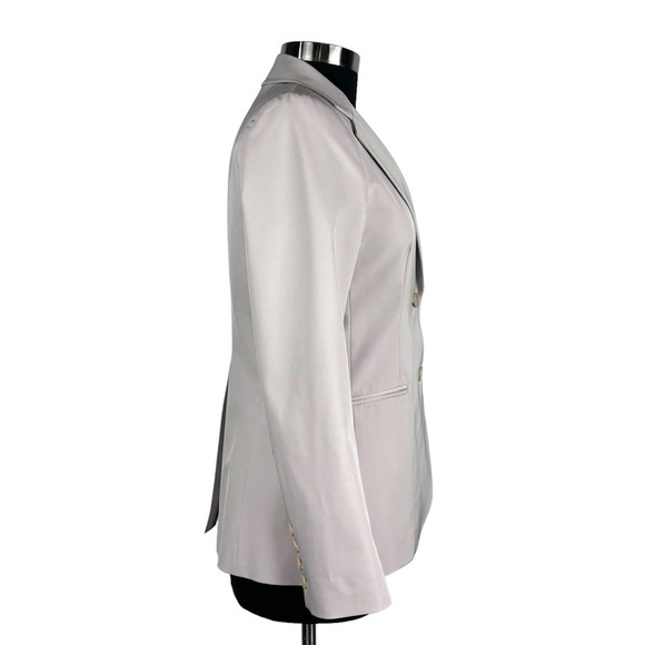 THEORY BEIGE NOTCHED COLLAR DOUBLE BUTTON DOWN STRETCH BLAZER JACKET - Picture 6 of 15